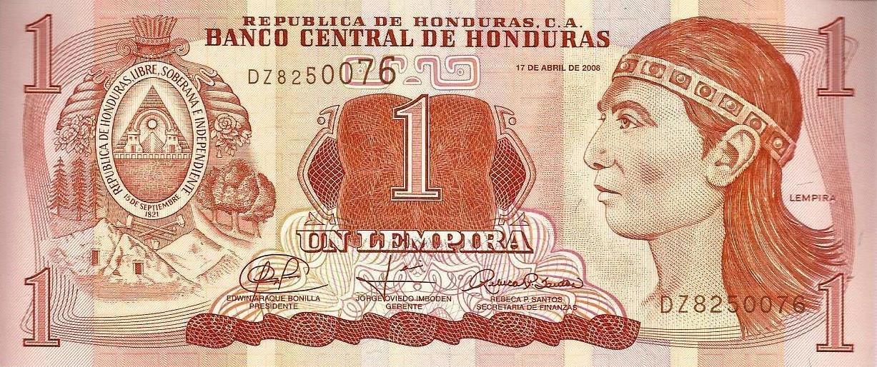 Honduras - 1 Lempira 2008 (# 89)