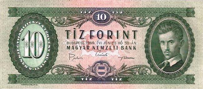 Hungria - 10 Forint 1969 (# 168d)