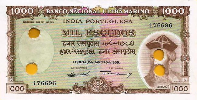 India Portuguesa - 1000$00 1959 (# 46)