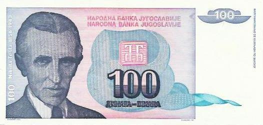 Jugoslavia - 100 Dinara 1994 (# 139a)