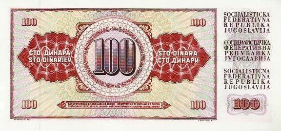 Jugoslavia - 100 Dinara 1986 (# 90c)