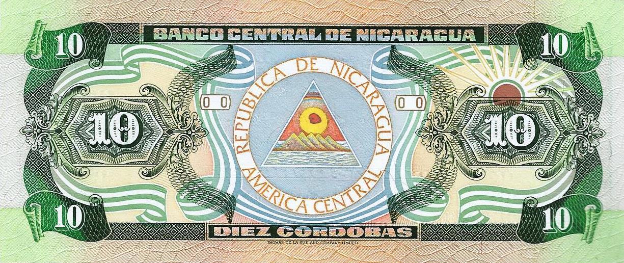 Nicaragua - 10 Cordobas 1990 (# 475)