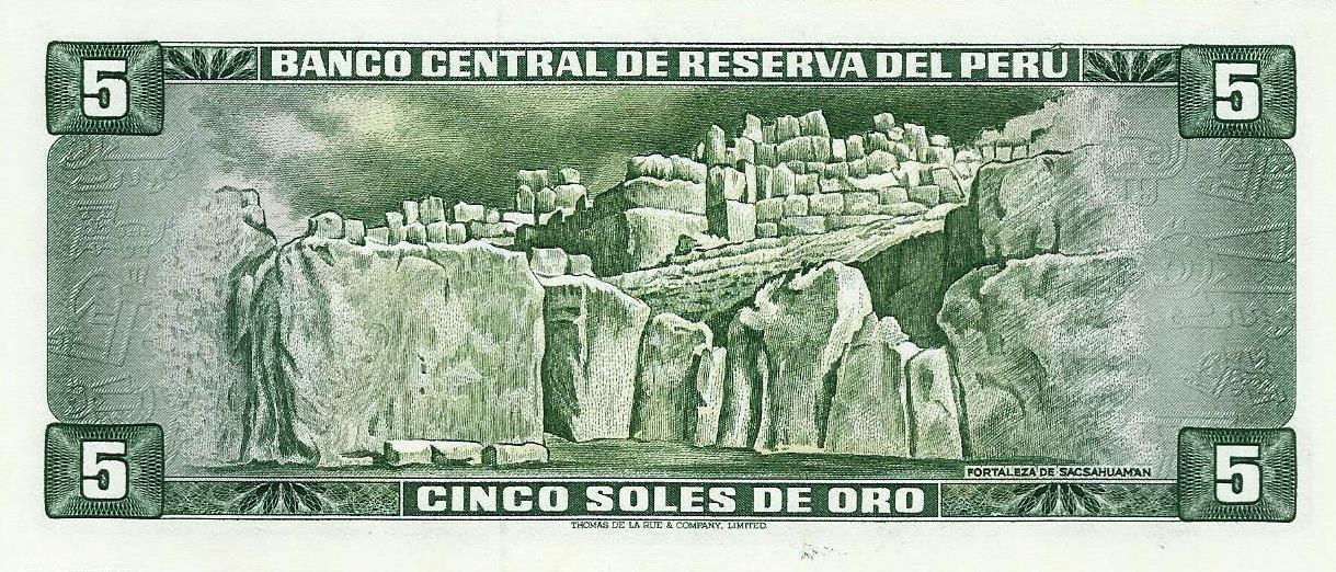 Peru - 5 Soles Ouro 1974 (# 99c)