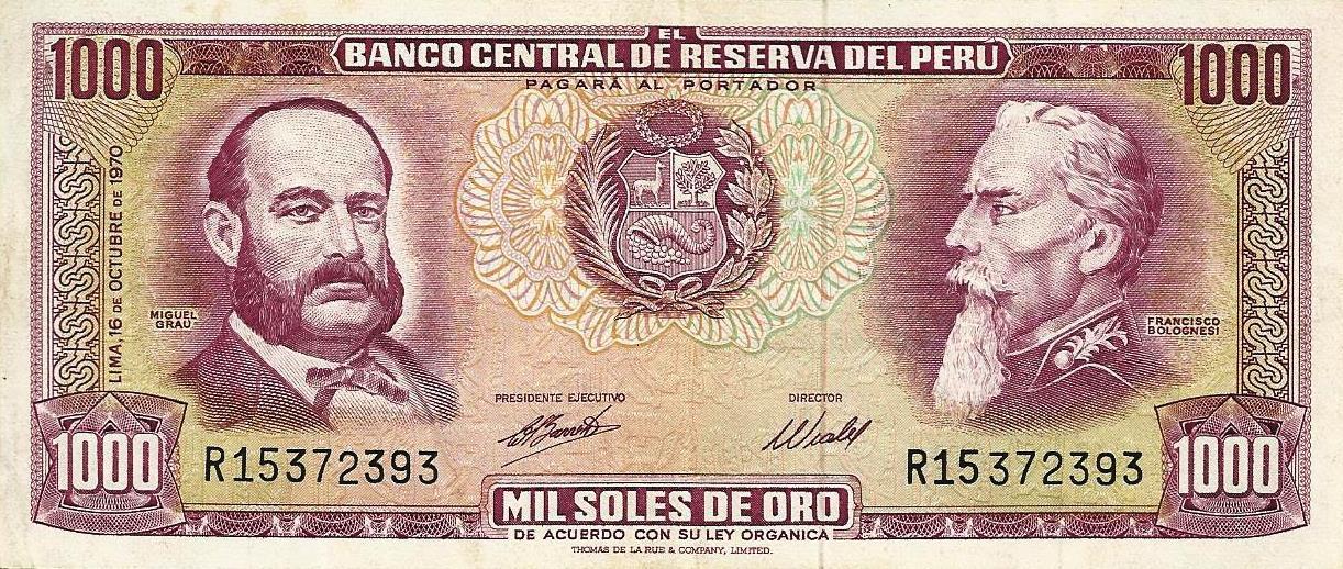 Peru - 1000 Soles Ouro 1970 (# 105)