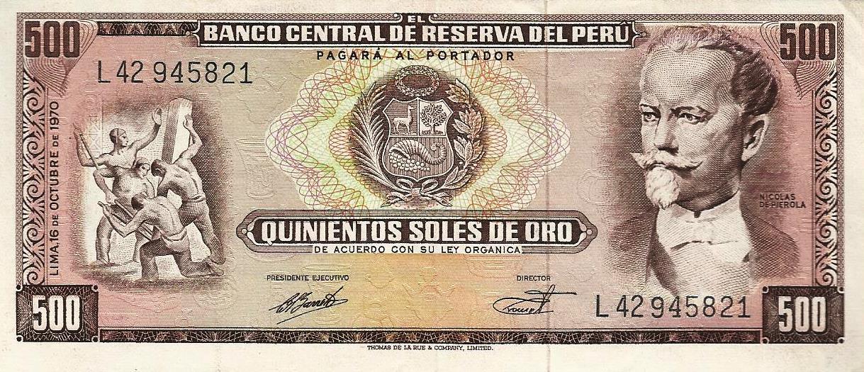 Peru - 500 Soles Ouro 1970 (# 104)