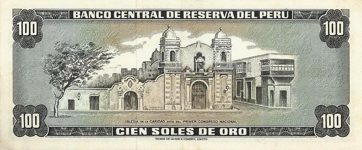 Peru - 100 Soles Ouro 1974 (# 102c)