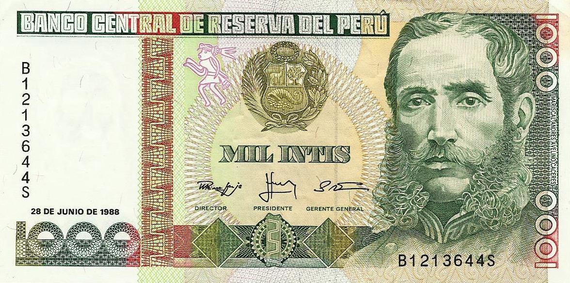 Peru - 1000 Ìntis 1988 (# 136b)