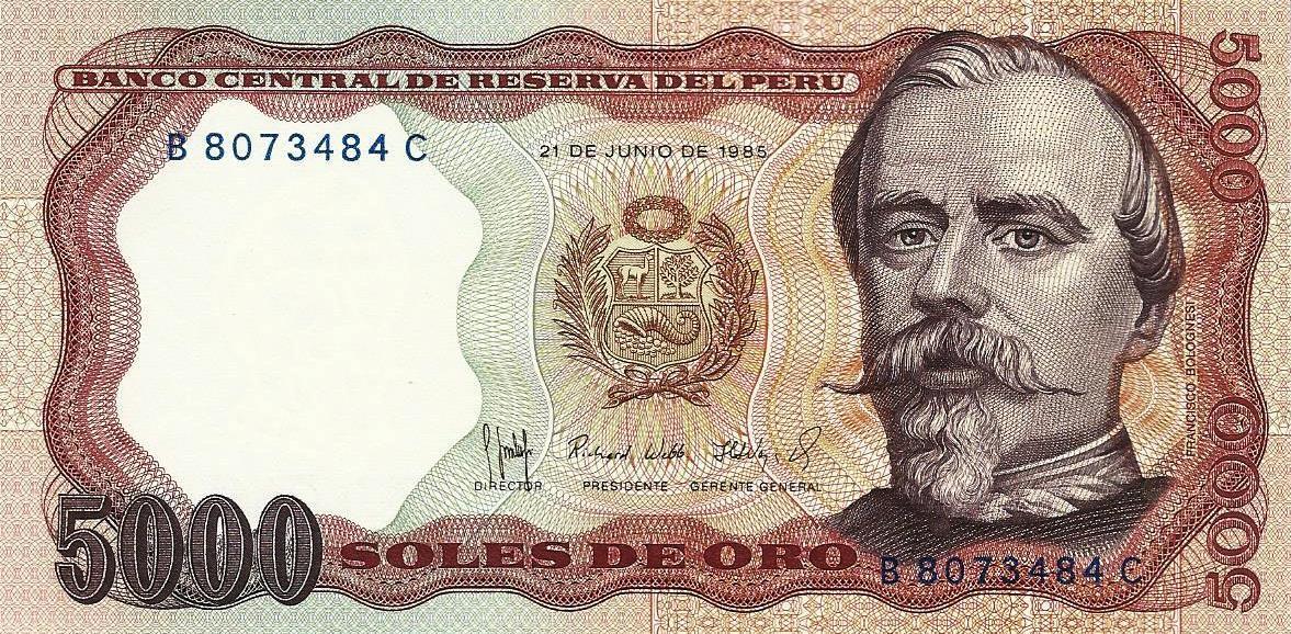 Peru - 5000 Ìntis 1985 (# 117c)