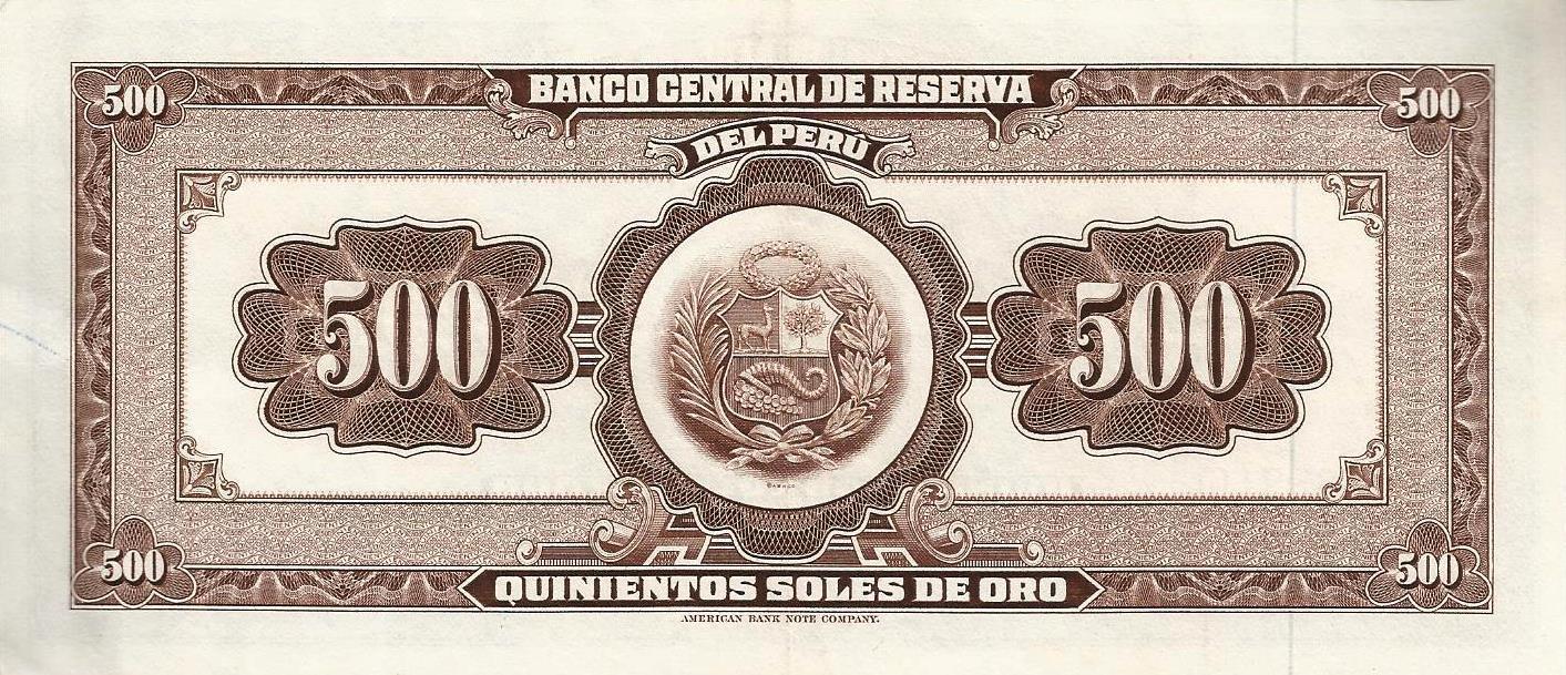 Peru - 500 Soles Ouro 1965 (# 91)