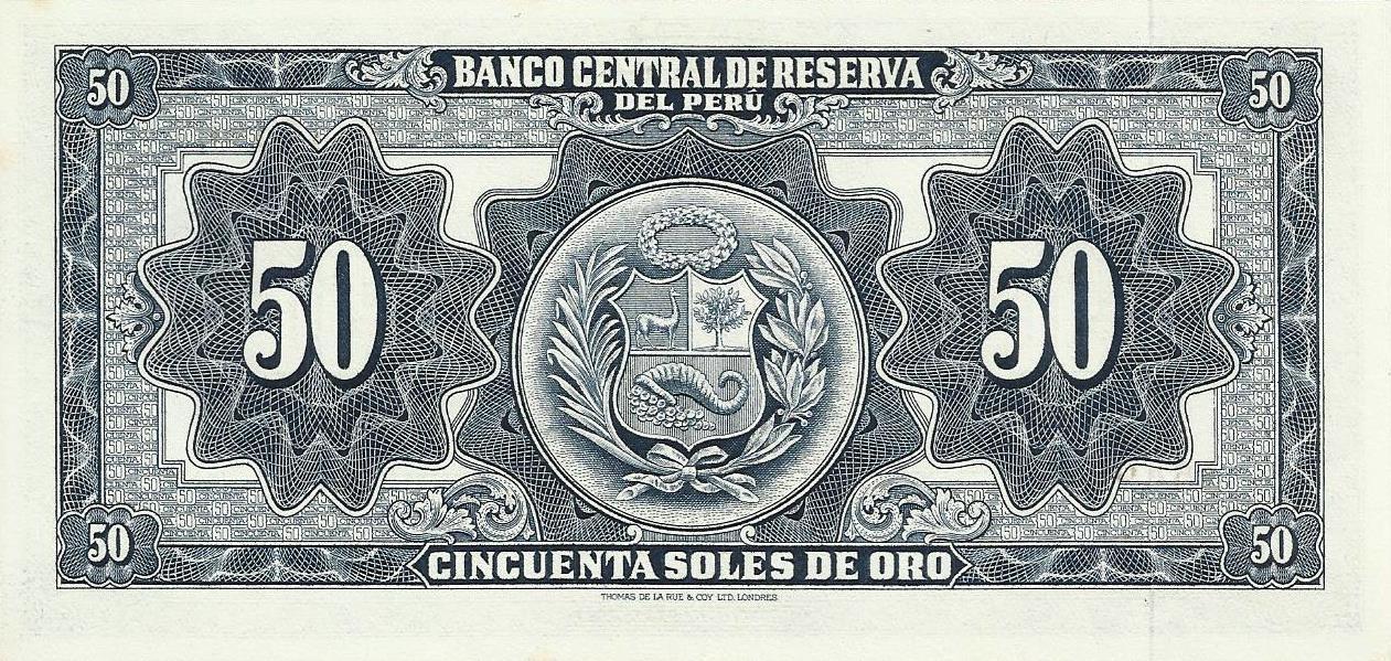 Peru - 50 Soles Ouro 1962 (# 85a)