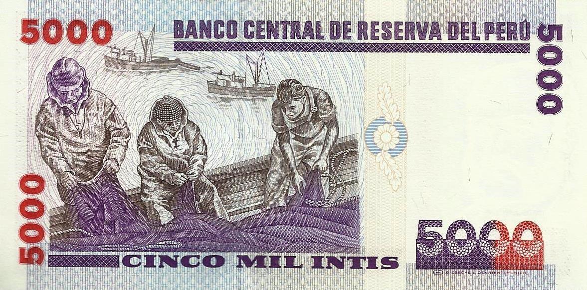 Peru - 5000 Intis 1988 (# 137)