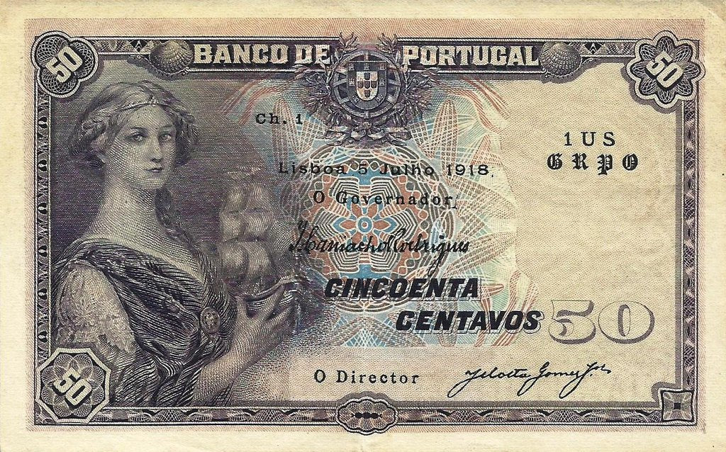 Portugal - 50 Centavos 1918 (# 112a)