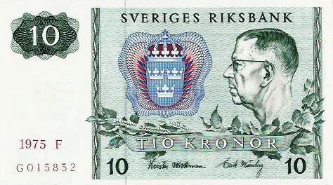 Suécia - 10 Kronor 1975 (# 52c)