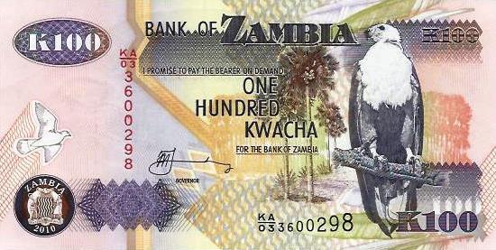 Zambia - 100 Kwacha 2010 (# 38i)