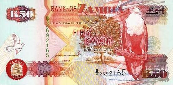 Zâmbia - 50 Kwacha 1992 (# 37a)