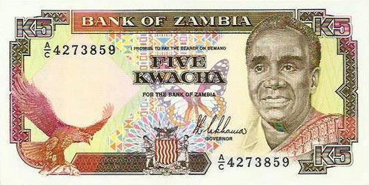 Zambia - 5 Kwacha 1989 (# 30a)