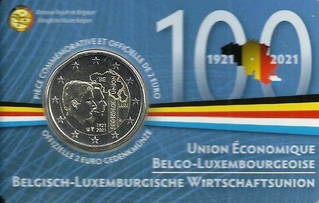 Belgica - 2 Euro 2021 (Km# ..) Uniao Economica Belgica- Luxemburgo