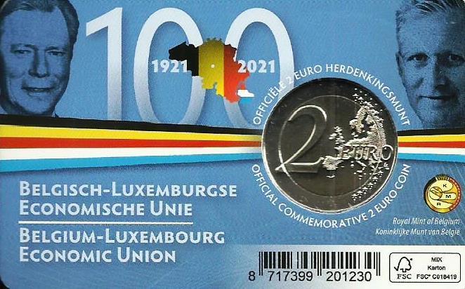 Belgica - 2 Euro 2021 (Km# ..) Uniao Economica Belgica- Luxemburgo